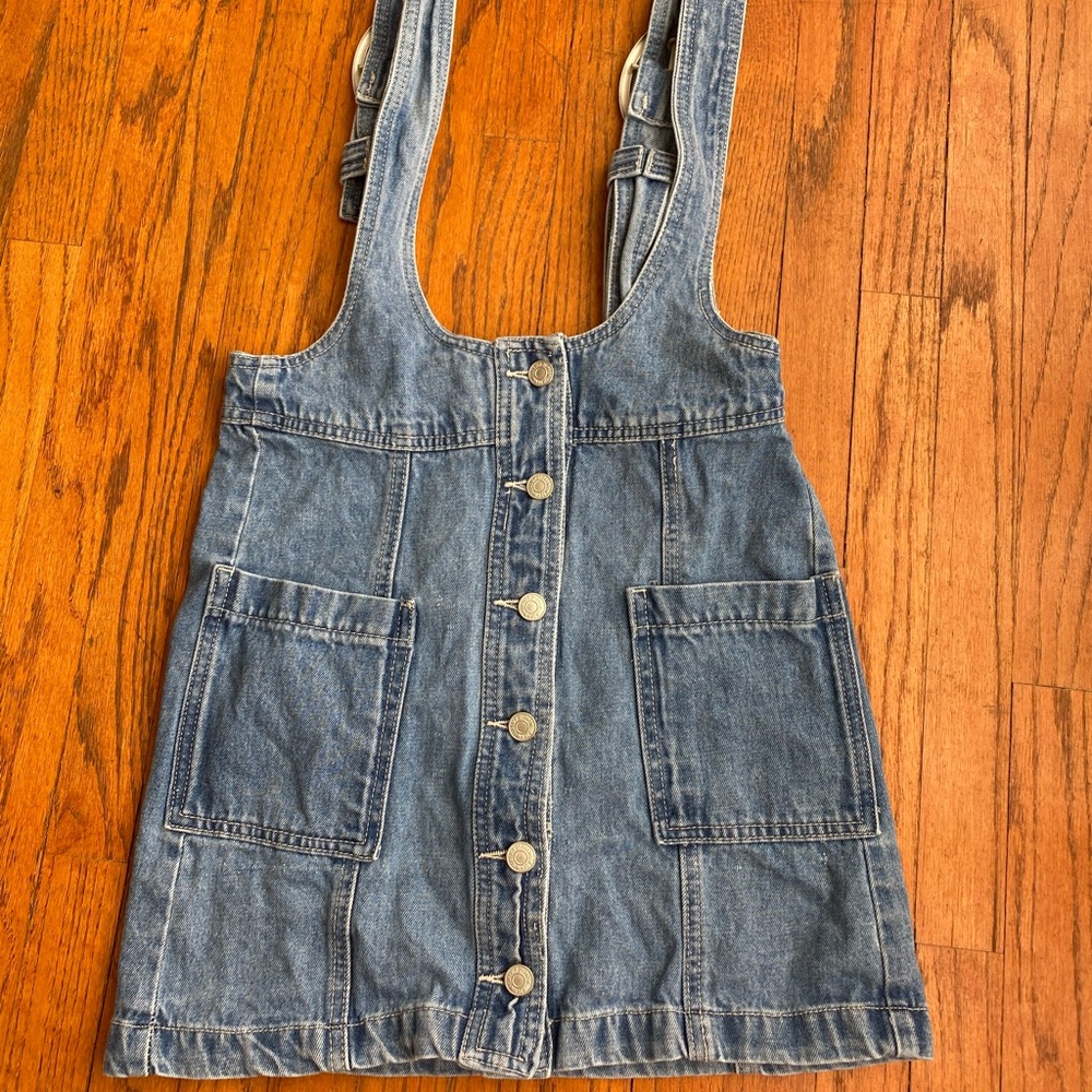 Denim skirt overalls
